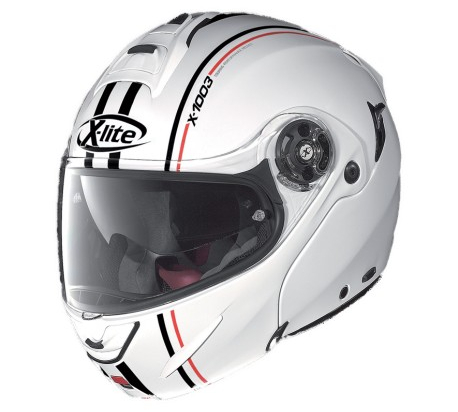 Moto helma X-Lite X-1003 Millstatt N-Com Metal White 15