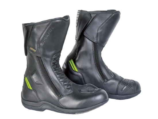 Cestovní kožené moto boty Spark Tempi, černé-fluo