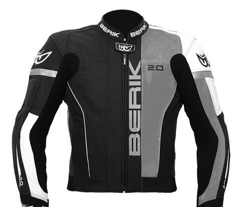 Kožená moto bunda Berik LJ-10540-BK, šedá