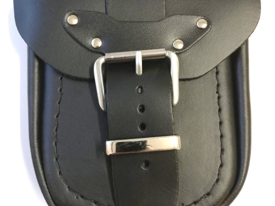 Kožená moto kapsa TechStar hladká, černá