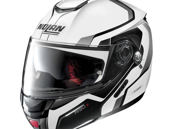 Moto helma Nolan N90-2 Meridianus N-Com Metal White 31