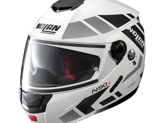 Moto helma Nolan N90-2 Euclid N-Com Metal White 28