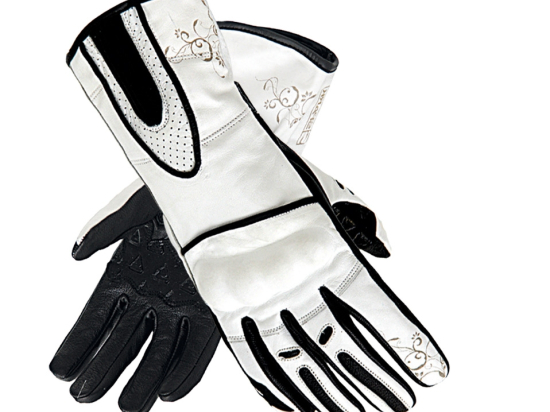 Dámské kožené moto rukavice Spark Nella, bílé