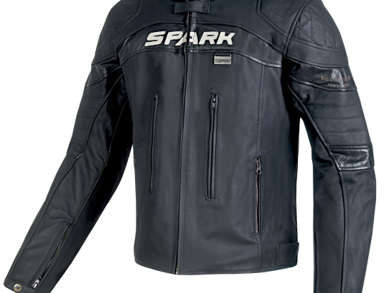 Pánská kožená moto bunda Spark Dark, černá