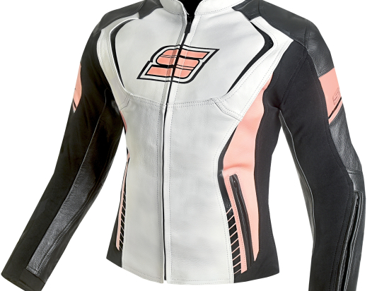 Dámská kožená moto bunda Spark Lina, růžová