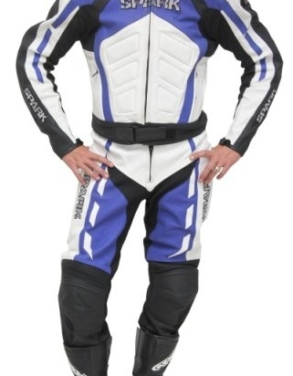 Pánské kožené moto kalhoty Spark GP, modré