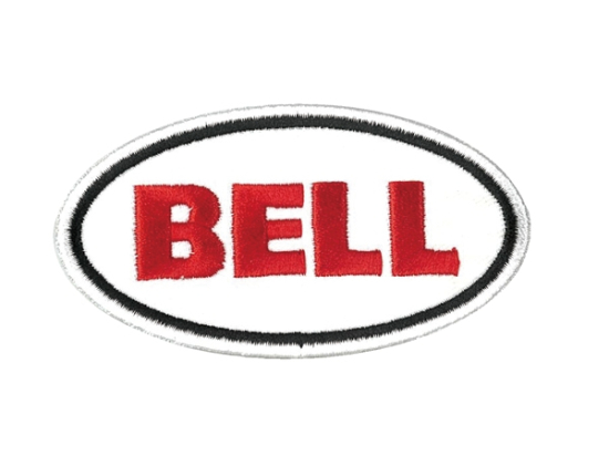 Nášivka logo Bell 7,62 cm, bílá