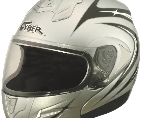 Moto helma Cyber U-216, stříbrná