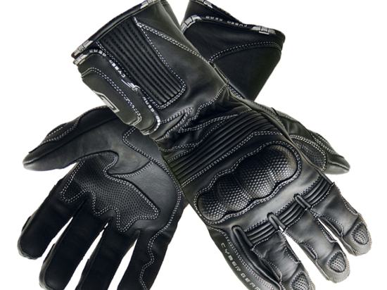 Pánské kožené moto rukavice Cyber Gear Bull, černé