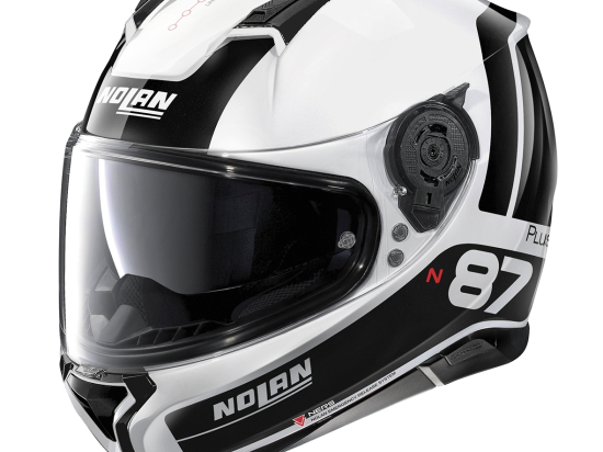 Moto helma Nolan N87 Plus Distinctive N-Com Metal White 22