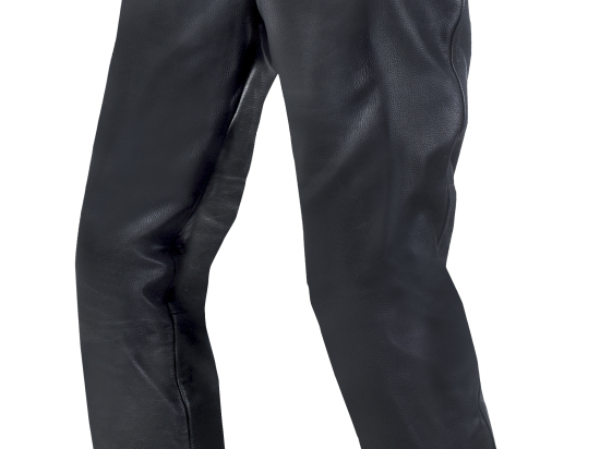 Pánské kožené moto kalhoty Spark Hladké, černé lesklé