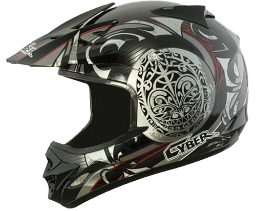 Moto helma Cyber UX-25, stříbrná