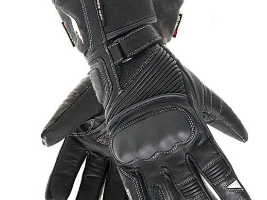 Pánské kožené moto rukavice Spark Tacoma, černé