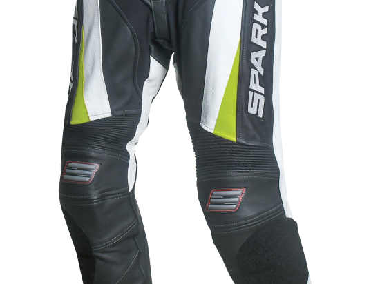 Pánské kožené moto kalhoty Spark ProComp, bílé