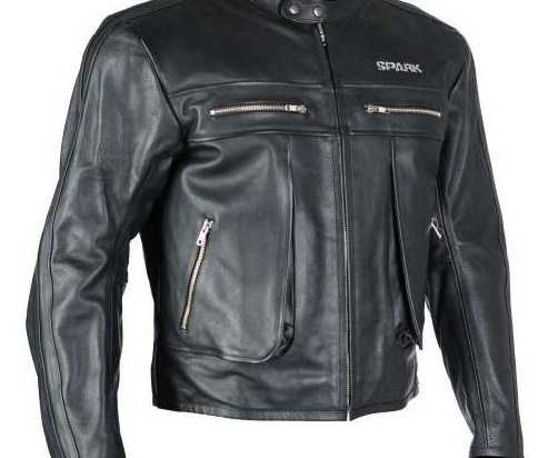 Pánská kožená moto bunda Spark Classic, černá