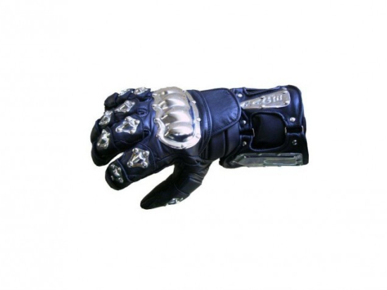 Pánské kožené moto rukavice Spark Metal Colour, modré