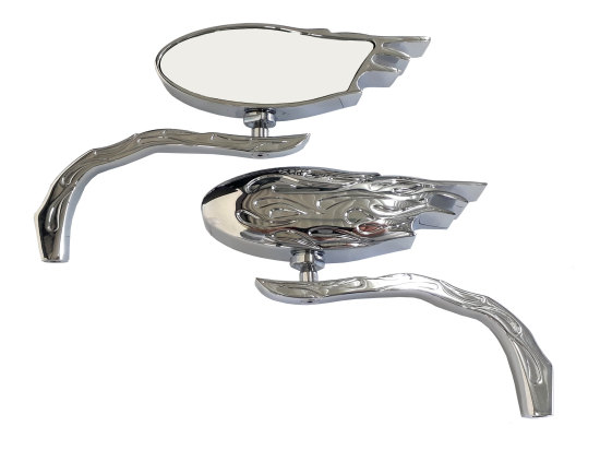 Zrcátko TechStar Retro Chrome Flames (2ks)