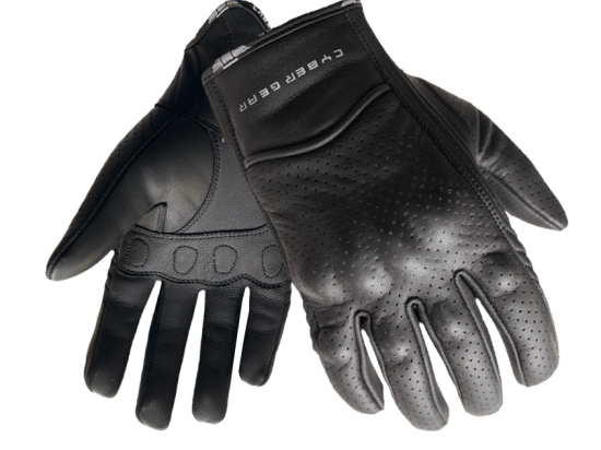 Pánské kožené moto rukavice Cyber Gear Midi, černé