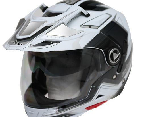 Moto helma Cyber US-101 bílo-stříbrná 5v1