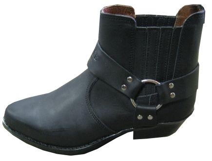 Kožené moto boty TechStar koně nízké, černé