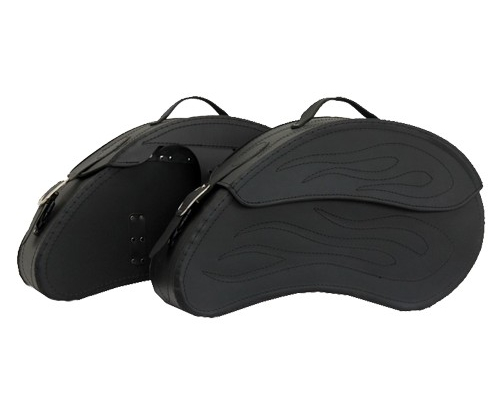 Kožené moto brašny TechStar Dynaflow hladké, černé