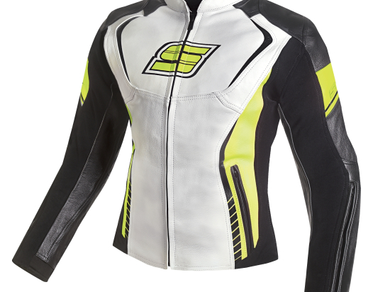 Dámská kožená moto bunda Spark Lina, Fluo