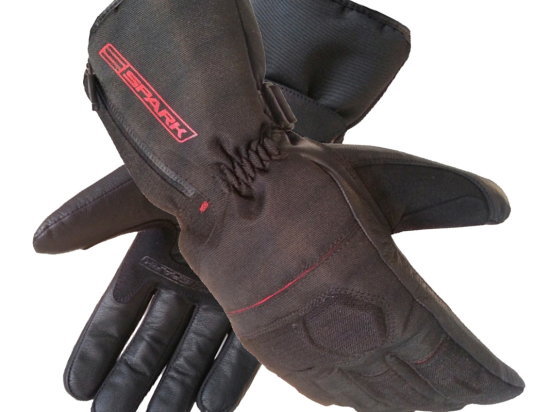 Pánské kožené moto rukavice Spark STZ, černé