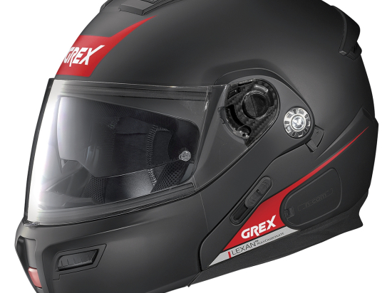 Moto helma Grex G9.1 Evolve Vivid N-Com Flat Black 36
