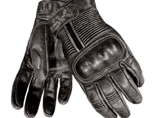 Pánské kožené moto rukavice Spark Crisp, černé