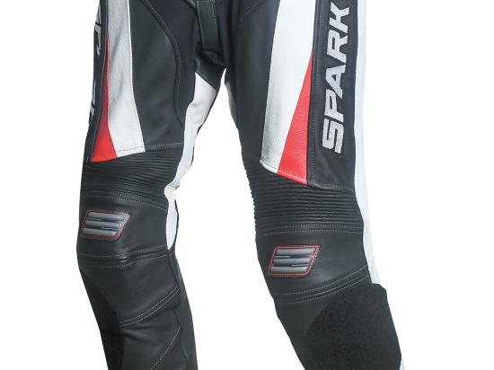 Pánské kožené moto kalhoty Spark ProComp, červené