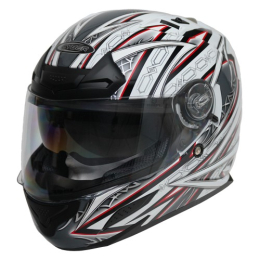 Moto helma Cyber US-100, bílo-červená