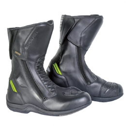 Cestovní kožené moto boty Spark Tempi, černé-fluo