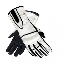 Dámské kožené moto rukavice Spark Nella, bílé