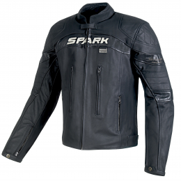 Pánská kožená moto bunda Spark Dark, černá