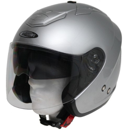 Moto helma Cyber U-386, stříbrná