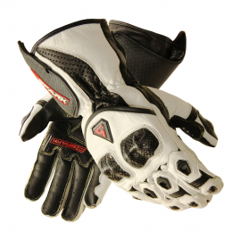 Pánské kožené moto rukavice Spark Elite, bílé