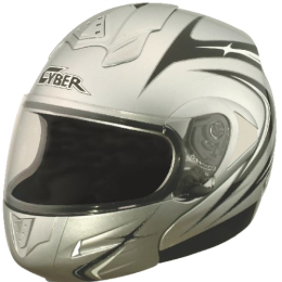 Moto helma Cyber U-216, stříbrná
