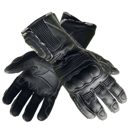 Pánské kožené moto rukavice Cyber Gear Bull, černé