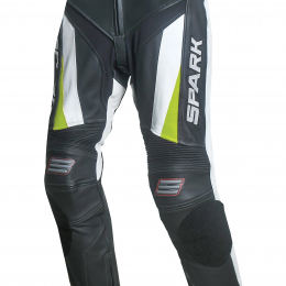 Pánské kožené moto kalhoty Spark ProComp Evo, bílé - poškozené