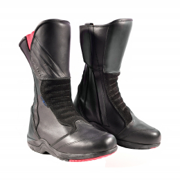 Cestovní kožené moto boty Spark Silia dámské, černo-růžové