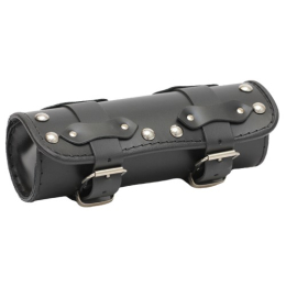 Kožená moto brašna TechStar rolka Uni zdobená cvoky, černá