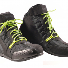 Cestovní kožené moto boty Spark Osprey nízké, černé-fluo