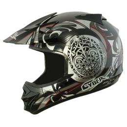 Moto helma Cyber UX-25, stříbrná