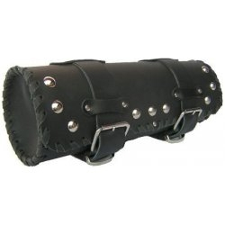 Kožená moto brašna TechStar rolka Spirit zdobená cvoky, černá