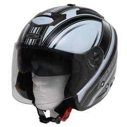Moto helma Cyber U-386, bílo-šedá