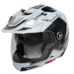 Moto helma Cyber US-101 bílo-stříbrná 5v1