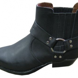 Kožené moto boty TechStar koně nízké, černé