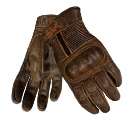 Pánské kožené moto rukavice Spark Crisp, hnědé