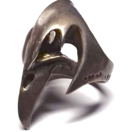 Pánský prstýnek s motivem lebka + zobák, 23 mm